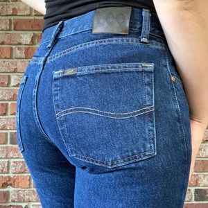 •Vintage• 90’s Lee High Rise Dark Wash Mom Jeans